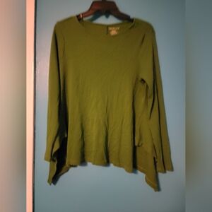 Westbound size s green flowing long sleeve shirt